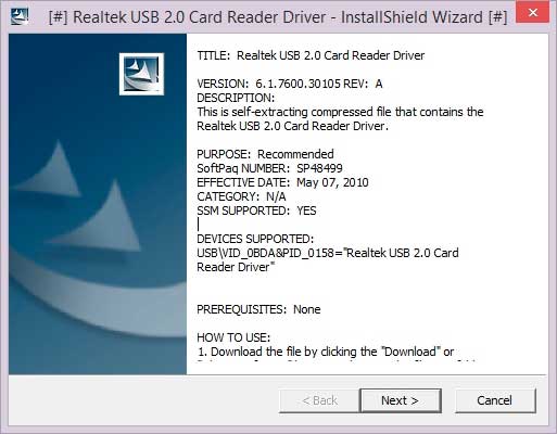 realtek usb 2.0 card reader windows 10